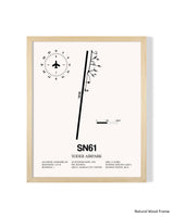 Detailed Airport Map of Yoder Airpark (SN61) in White with a Natural Frame