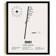 Framed Detailed Airport Map of Yoder Airpark (SN61) in White with a Black Frame