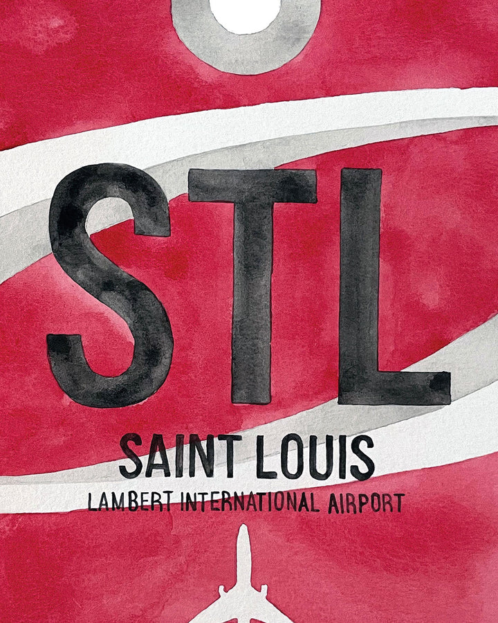 Closeup Watercolor Print of St. Louis Lambert International Airport (STL)