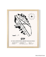 Detailed Airport Map of St Paul Downtown Airport Holman Field (STP) in White with a Natural Frame