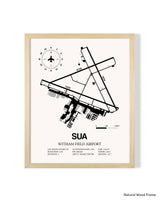 Detailed Airport Map of Witham Field Airport (SUA) in White with a Natural Frame