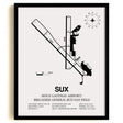 Framed Detailed Airport Map of Sioux Gateway Airport / Brigadier General Bud Day Field (SUX) in White with a Black Frame