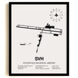 Framed Detailed Airport Map of Statesville Regional Airport (SVH) in White with a Black Frame