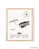 Detailed Airport Map of Sheremetyevo International Airport (SVO) in White with a Natural Frame