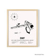 Detailed Airport Map of New York Stewart International Airport (SWF) in White with a Natural Frame