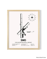 Detailed Airport Map of Stillwater Regional Airport (SWO) in White with a Natural Frame