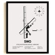 Framed Detailed Airport Map of Stillwater Regional Airport (SWO) in White with a Black Frame