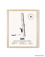 Detailed Airport Map of Sioux County Regional Airport (SXK) in White with a Natural Frame