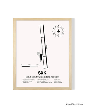 Detailed Airport Map of Sioux County Regional Airport (SXK) in White with a Natural Frame