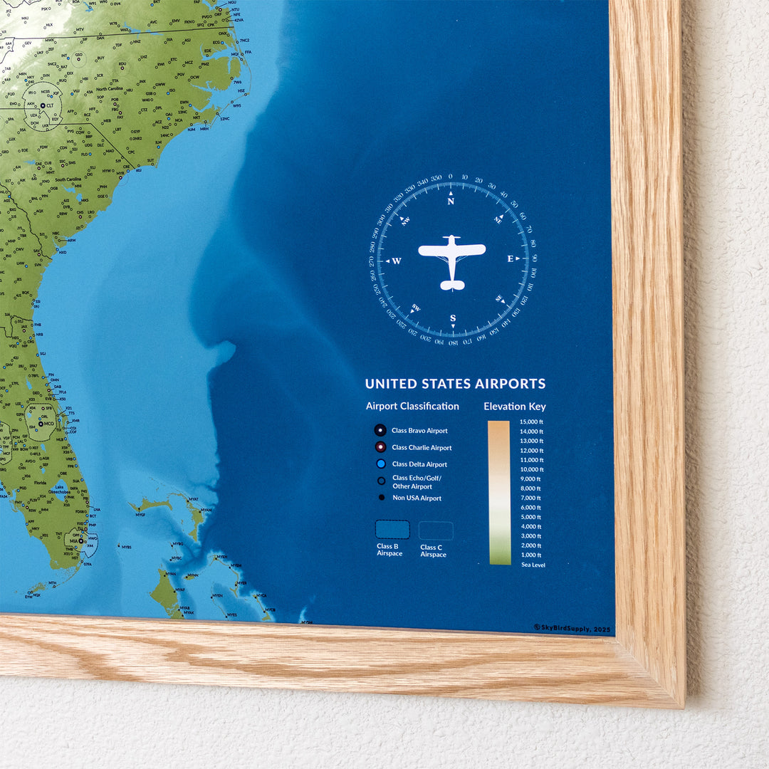United States Airports Push Pin Map