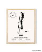 Detailed Airport Map of Tacoma Narrows Airport (TIW) in White with a Natural Frame