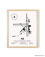 Detailed Airport Map of Space Coast Regional Airport (TIX) in White with a Natural Frame