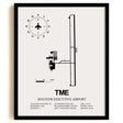 Framed Detailed Airport Map of Houston Executive Airport (TME) in White with a Black Frame