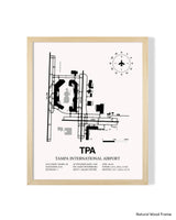 Detailed Airport Map of Tampa International Airport (TPA) in White with a Natural Frame