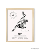 Detailed Airport Map of Peter O. Knight Airport (TPF) in White with a Natural Frame