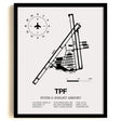 Framed Detailed Airport Map of Peter O. Knight Airport (TPF) in White with a Black Frame