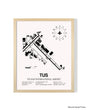 Detailed Airport Map of Tucson International Airport (TUS) in White with a Natural Frame