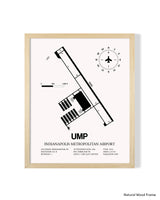 Detailed Airport Map of Indianapolis Metropolitan Airport (UMP) in White with a Natural Frame