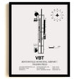Framed Detailed Airport Map of Bentonville Municipal Airport/Louise M Thaden Field (VBT) in White with a Black Frame