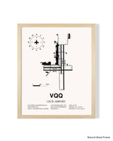 Detailed Airport Map of Cecil Airport (VQQ) in White with a Natural Frame