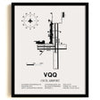Framed Detailed Airport Map of Cecil Airport (VQQ) in White with a Black Frame