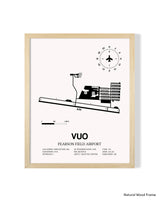 Detailed Airport Map of Pearson Field Airport (VUO) in White with a Natural Frame