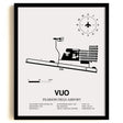 Framed Detailed Airport Map of Pearson Field Airport (VUO) in White with a Black Frame