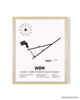 Detailed Airport Map of Wilkes - Barre Wyoming Valley Airport (WBW) in White with a Natural Frame