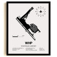 Framed Detailed Airport Map of Whiteman Airport (WHP) in White with a Black Frame