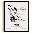 Framed Detailed Airport Map of Robins Air Force Base (WRB) in White with a Black Frame