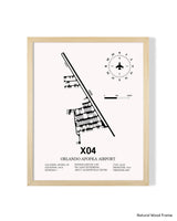 Detailed Airport Map of Orlando Apopka Airport (X04) in White with a Natural Frame