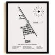 Framed Detailed Airport Map of Orlando Apopka Airport (X04) in White with a Black Frame