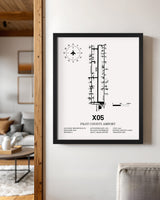 Framed Detailed Airport Map of Pilot County Airport (X05) in White with a Black Frame