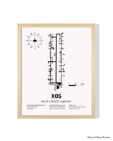 Detailed Airport Map of Pilot County Airport (X05) in White with a Natural Frame