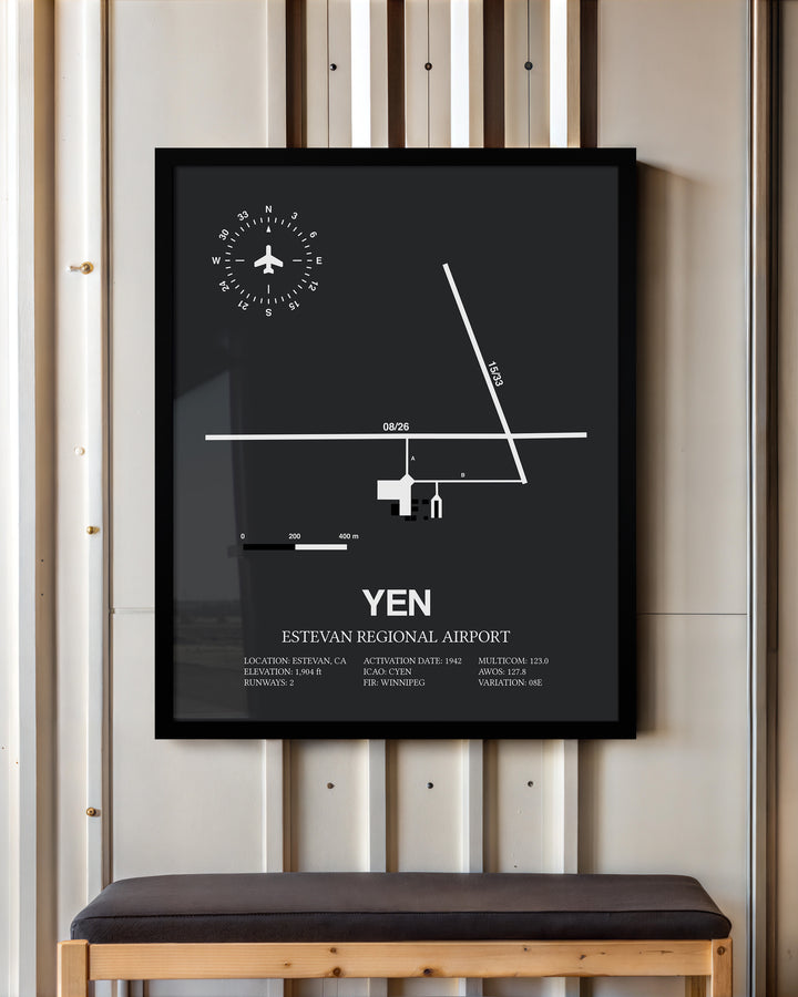 YEN Airport Map, Toronto Pearson International Airport Print