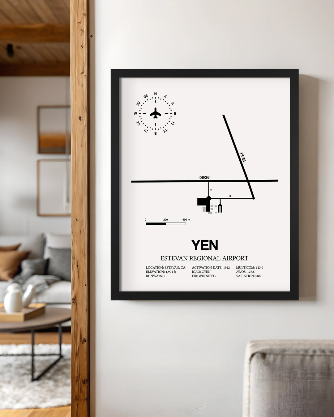 YEN Airport Map, Toronto Pearson International Airport Print