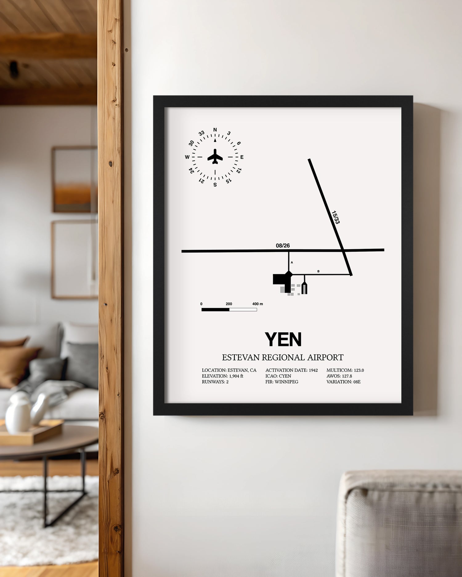 YEN Airport Map, Toronto Pearson International Airport Print