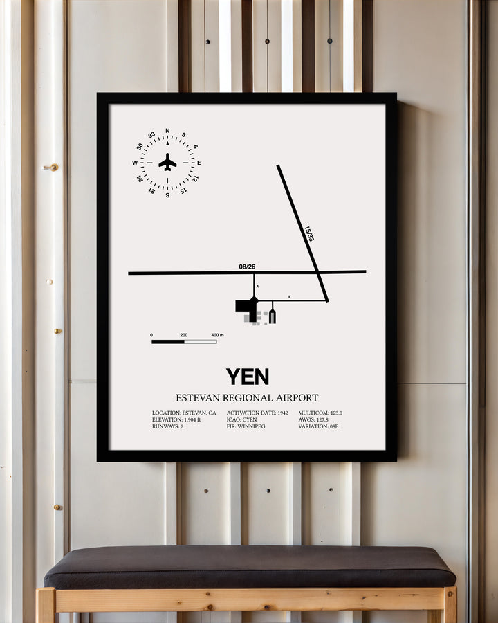YEN Airport Map, Toronto Pearson International Airport Print