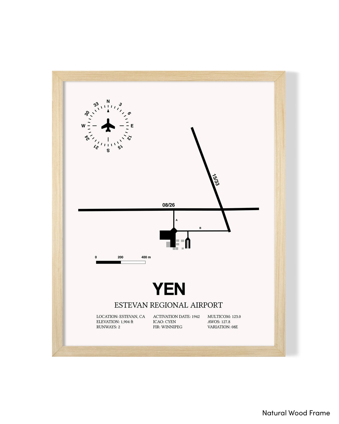 YEN Airport Map, Toronto Pearson International Airport Print