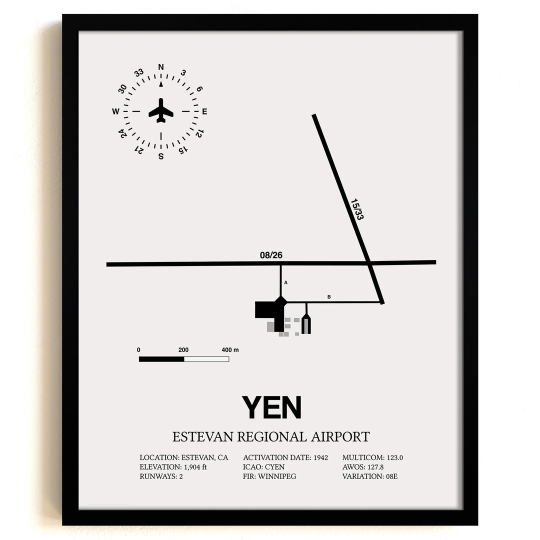 YEN Airport Map, Toronto Pearson International Airport Print