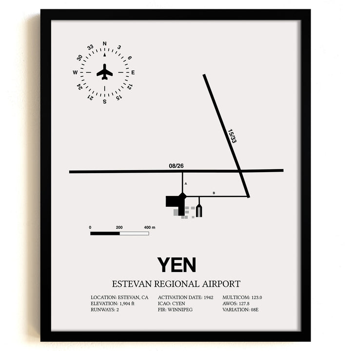 YEN Airport Map, Toronto Pearson International Airport Print