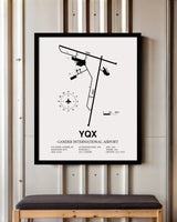 YQX Airport Map, Gander International Airport Print