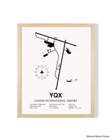 YQX Airport Map, Gander International Airport Print