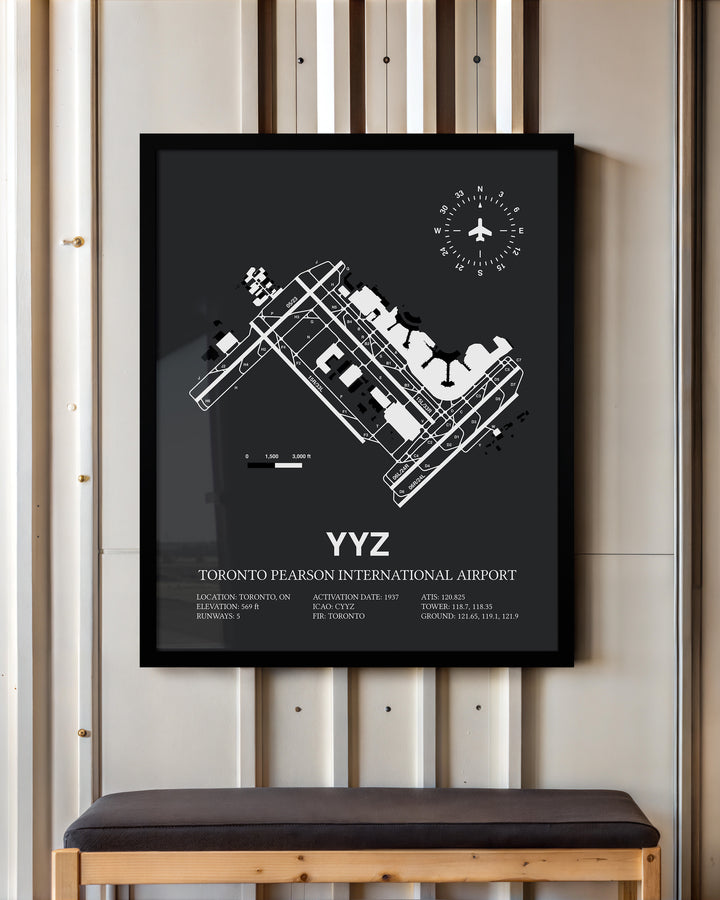YYZ Airport Map, Estevan Airport Print