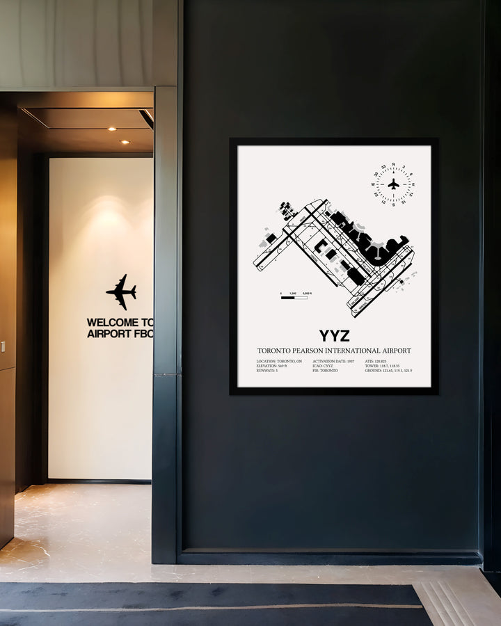YYZ Airport Map, Estevan Airport Print