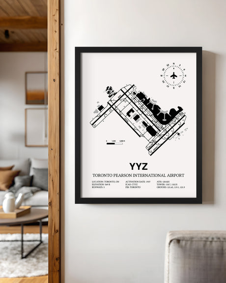 YYZ Airport Map, Estevan Airport Print