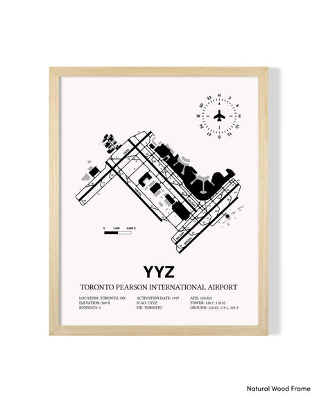 YYZ Airport Map, Estevan Airport Print