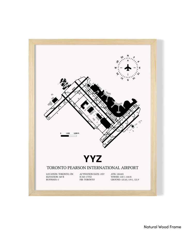 YYZ Airport Map, Estevan Airport Print