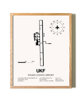 Wilkes County Airport framed print in natural wood frame