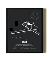 Unframed Dixon Municipal Airport-Charles R. Walgreen Field map print poster
